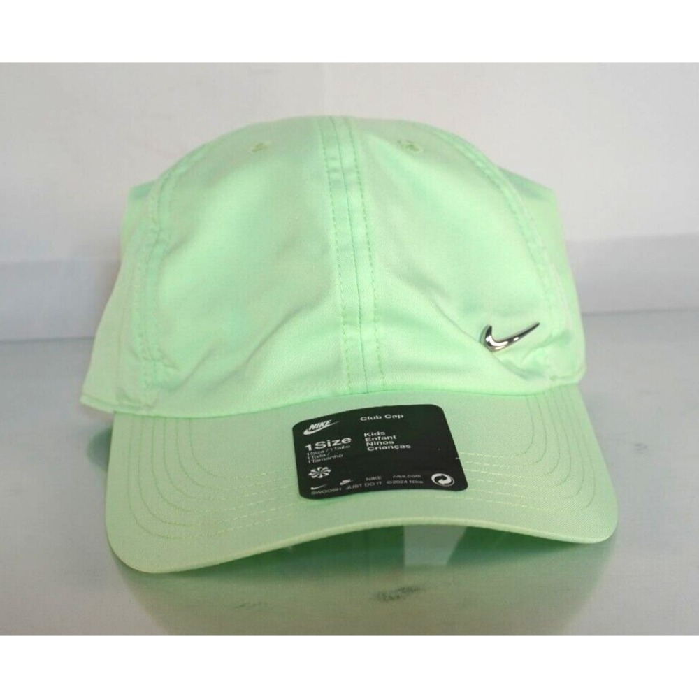 Nike Metal Chrome Swoosh Vapor Green Youth Golf Cap Hat Kids Girls Boys One Size